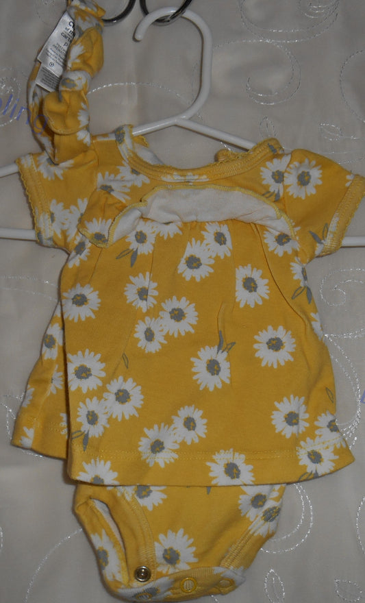 Carter's Sunflower Dress w/Headband