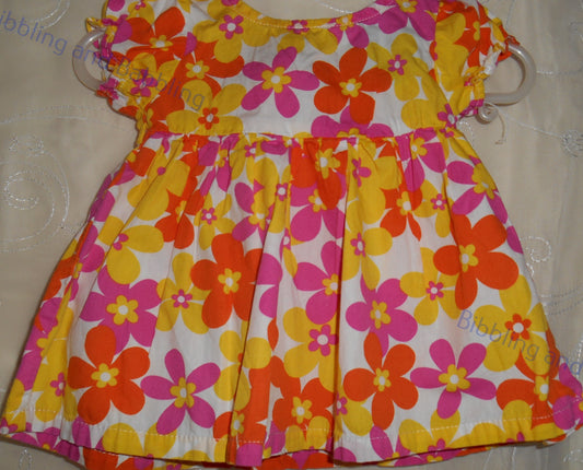 Faded Glory Pink and Orange Flowery Dress