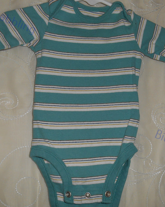 Baby Gap Green Striped Teddy Bear