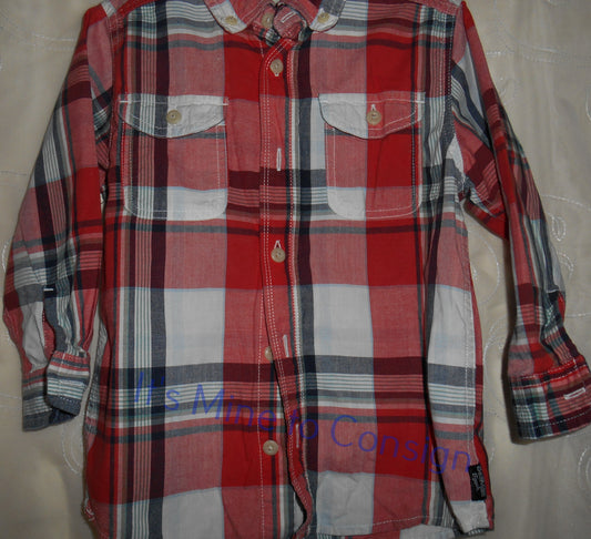 Osh Kosh Long Sleeved Plaid Shirt