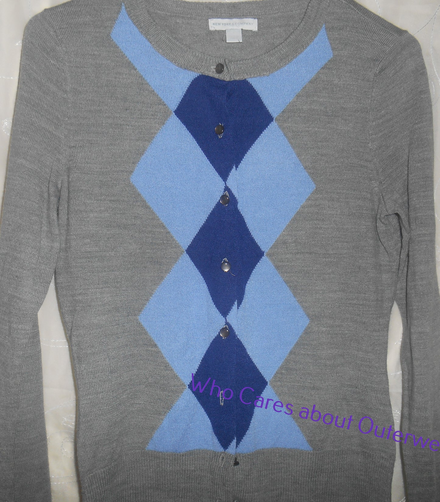 NY & Co. Blue Print Sweater