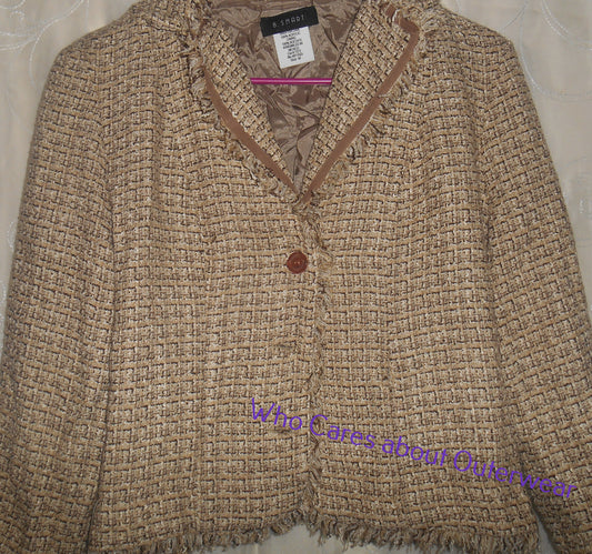 B. Smart Brown Short Frilly Jacket