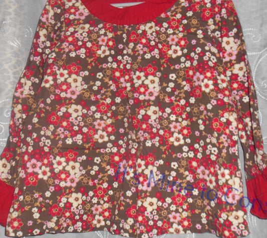 Wonder Kids Maroon Flowered Shirt