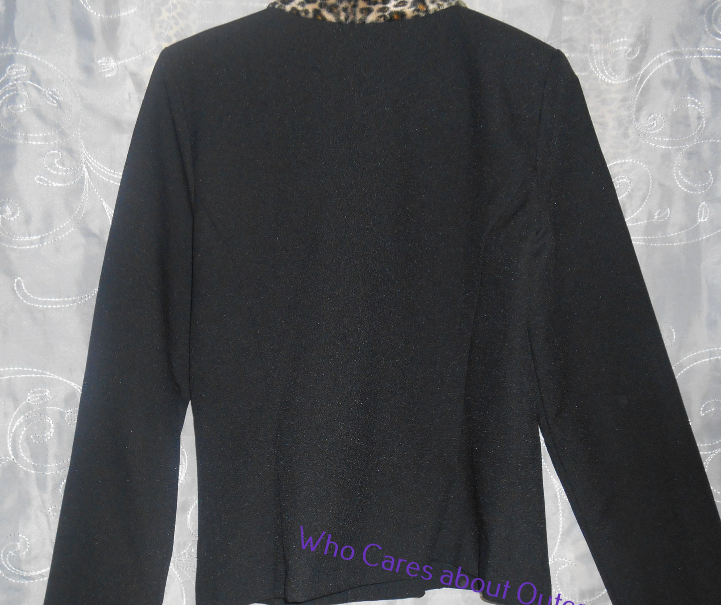 Alyn Paige Black Jacket w/Leopard Print collar