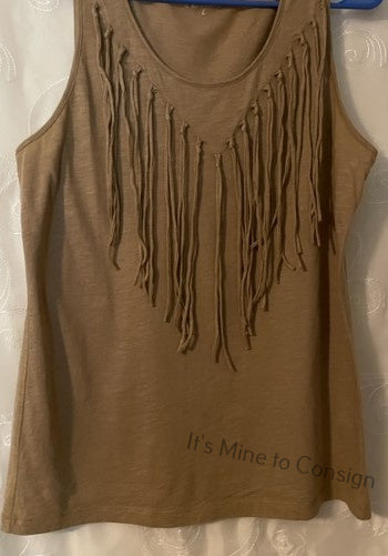 Cato Brown Top w/Fringes