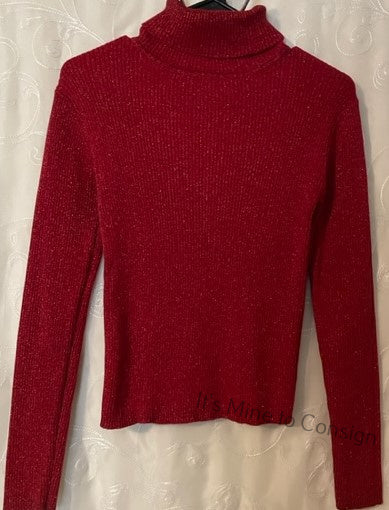 Faded Glory Red Sparkly Turtleneck