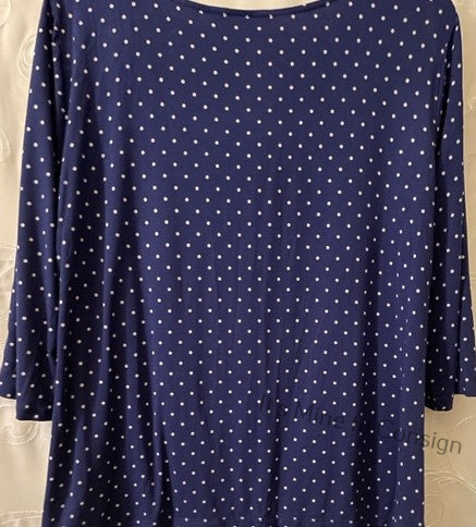 Jessica Navy Blue Polka Dot Shirt