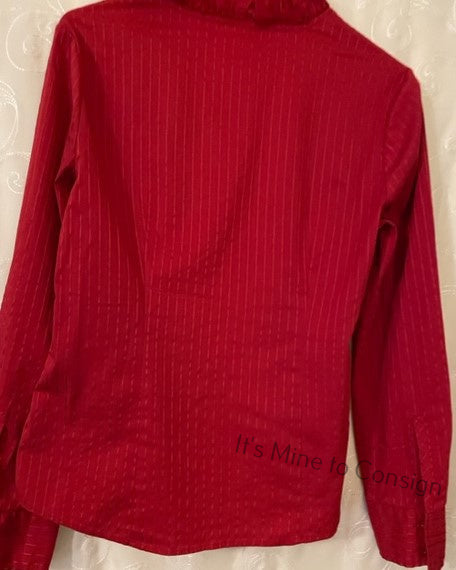 Cato Red Blouse with Ruffles