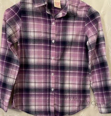 Faded Glory Purple Plaid Shirt