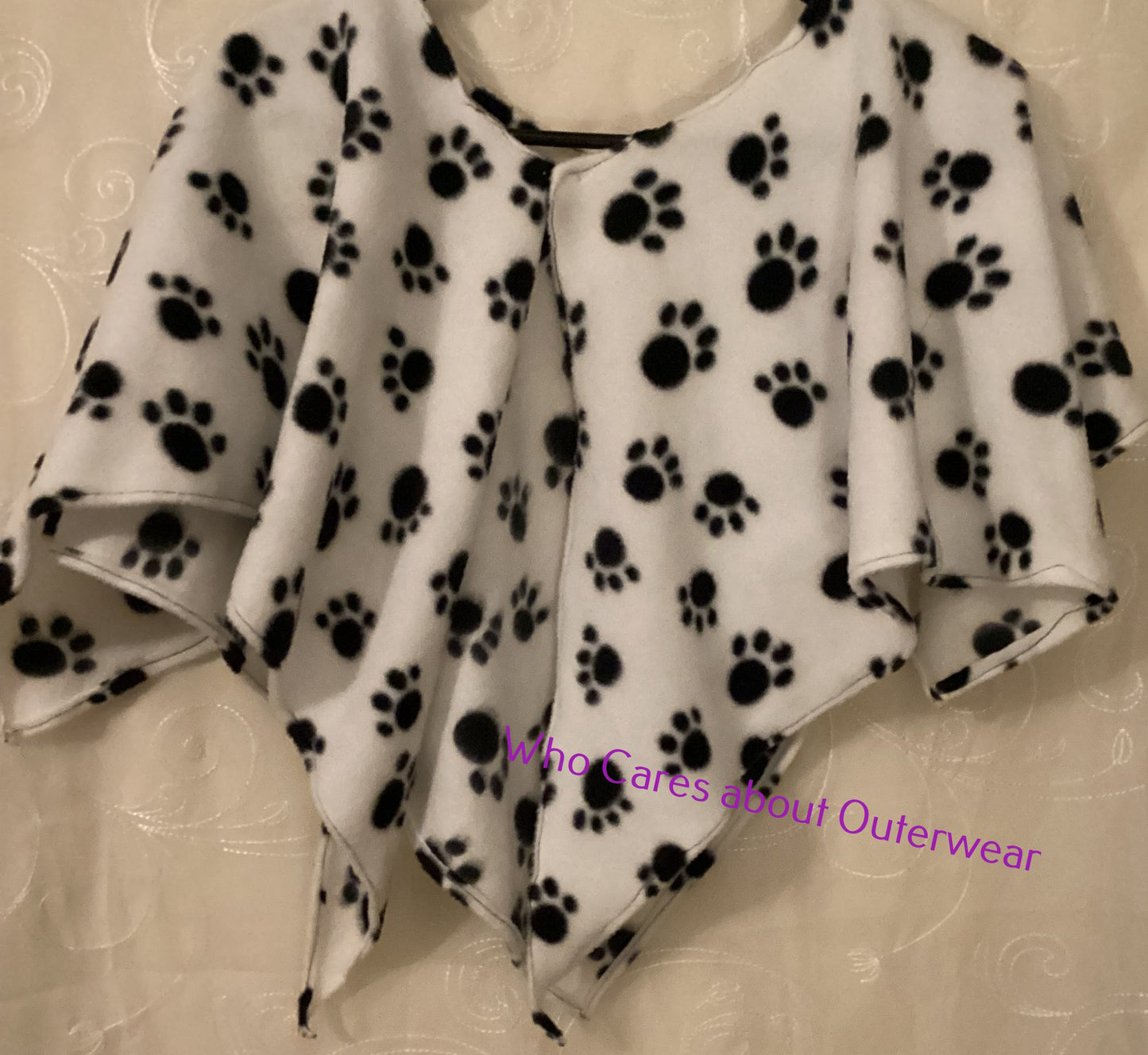 Paw Prints Poncho with Closure