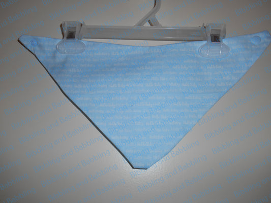 Reversible Light Blue Hello Baby Bandana Bib