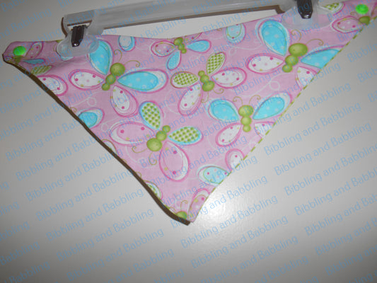 Reversible Pink and Green Bandana Bib