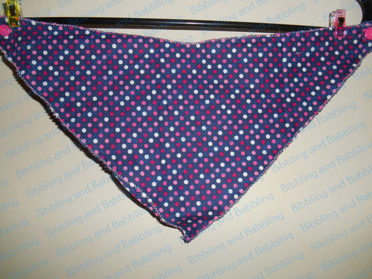 Reversible Blue and Pink Bandana Bib