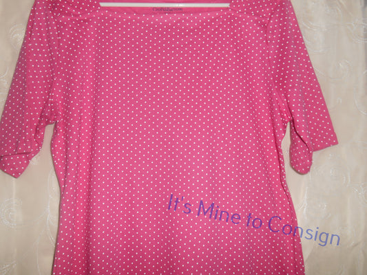 Croft & Barrows Pink Polka Dot Top